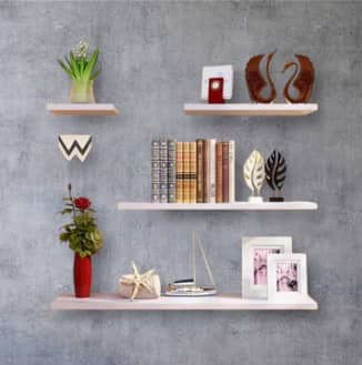 Wall Mounted White & Black Floating Shelves, Book Storage Rack Shelf 1