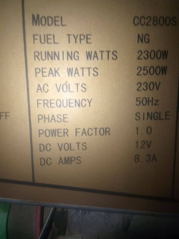 green power generator 2.2KV model CC2800S 3