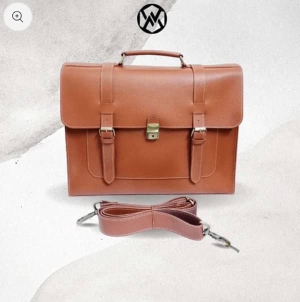 PU leather office bag with lock 1