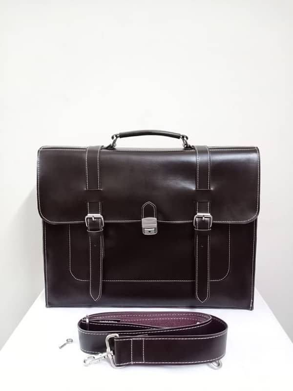 PU leather office bag with lock 2