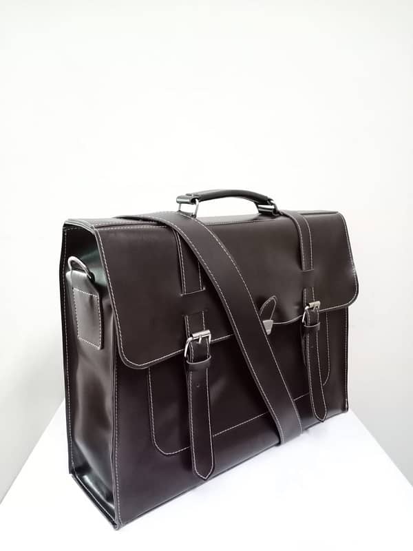 PU leather office bag with lock 3