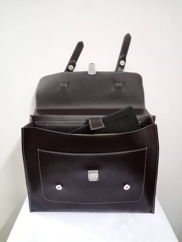 PU leather office bag with lock 5