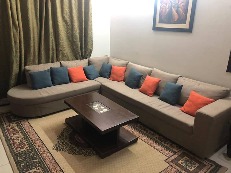 7 seater L Shaped elegant Sofa with center table 0