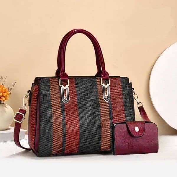 Woman's Rexine Printed Hand Bag Set 2