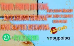 video/photo editing background removal,basic graphic designing