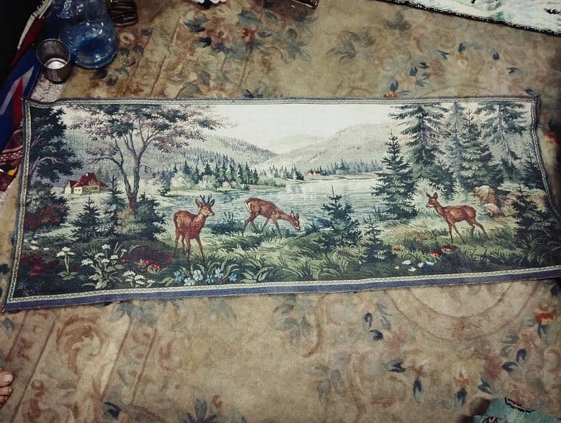 vintage deer tapestry 1