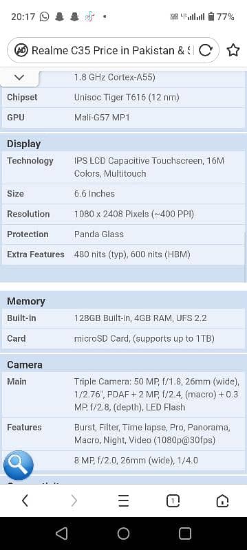 Realme C35 4+4 8gb 128gb Exchange 8