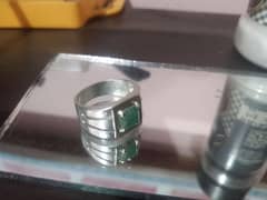 silver ring with orignal swat "zamurd" stone