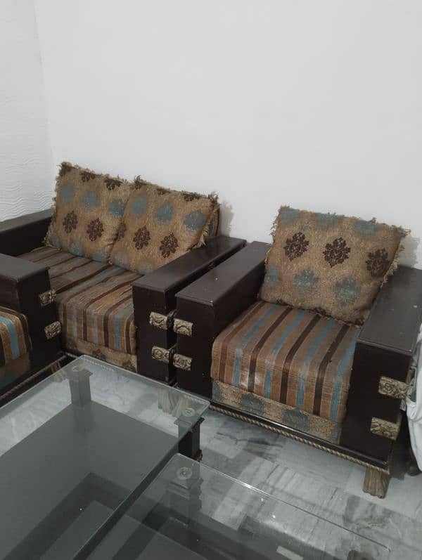 six seater wooden sofa set 1