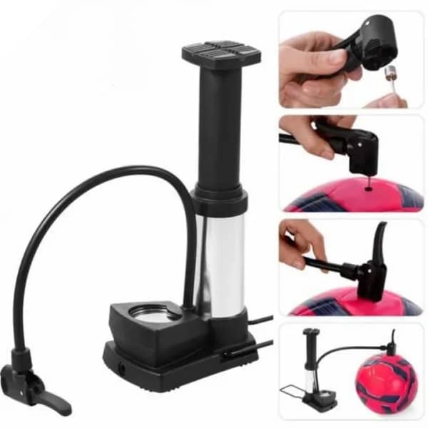 Heavy Duty Foot Pump with meter For Bike, Ball, Scooter, Car 2