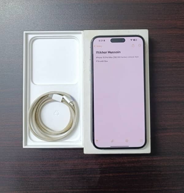 iPhone 15 Pro Max FU 256 GB with original box and original cable 6