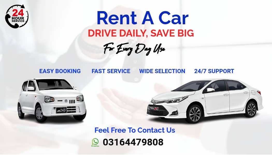 Rent a Car with driver, Honda Civic available for rent, wedding & tour 0