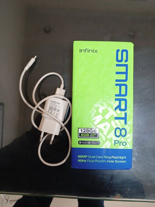 infinix smart 8 pro mobile 128 gb ROM 8 gb ram genuine condition 10