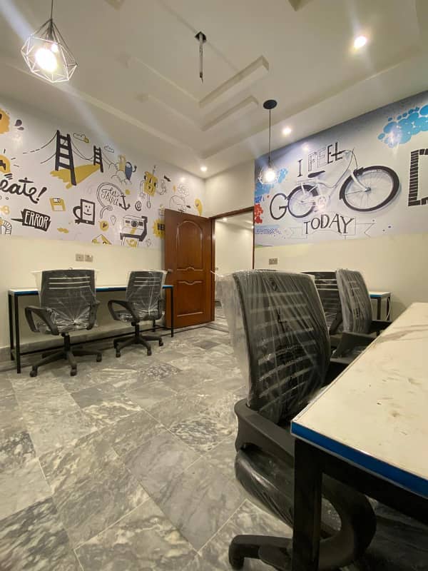 Furnish Office for rent in Johar Town for (Call center + Software house + Marketing office and other setup as you want) 8