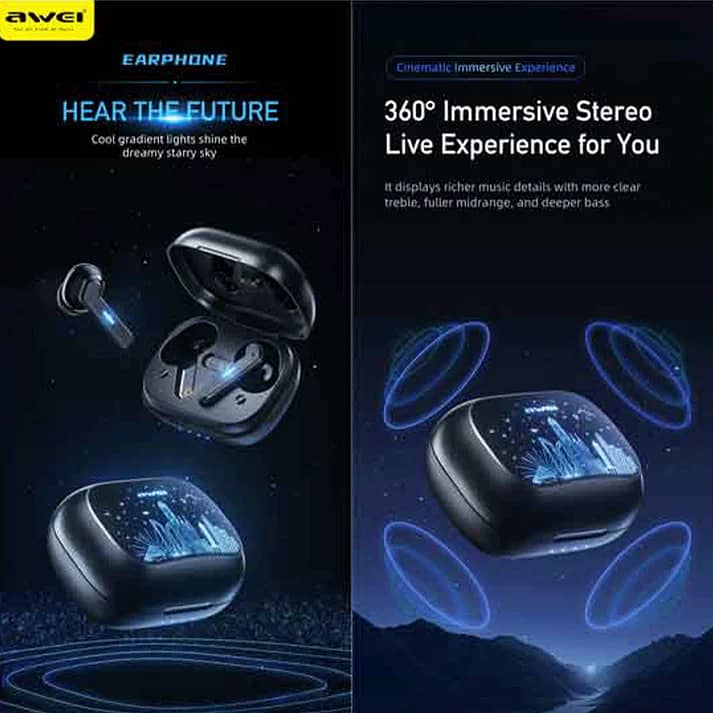 Awei T53 ANC True Wireless Bluetooth Gaming Earbuds 2