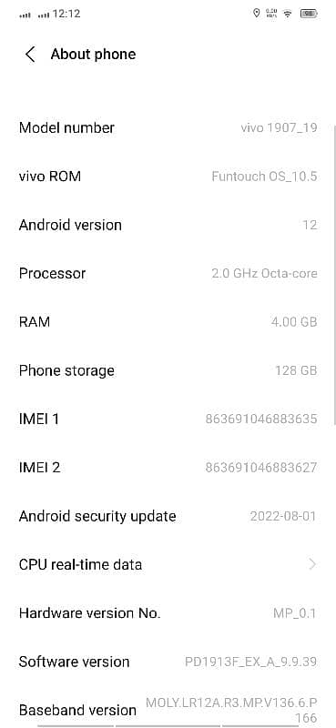 Vivo S1 4gb and 128gb storage 7