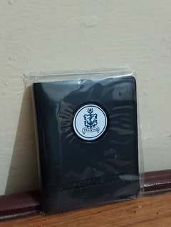 Pak Navy Leather Wallet with logo