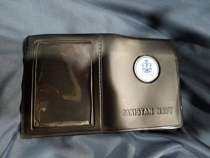 Pak Navy Leather Wallet with logo 1