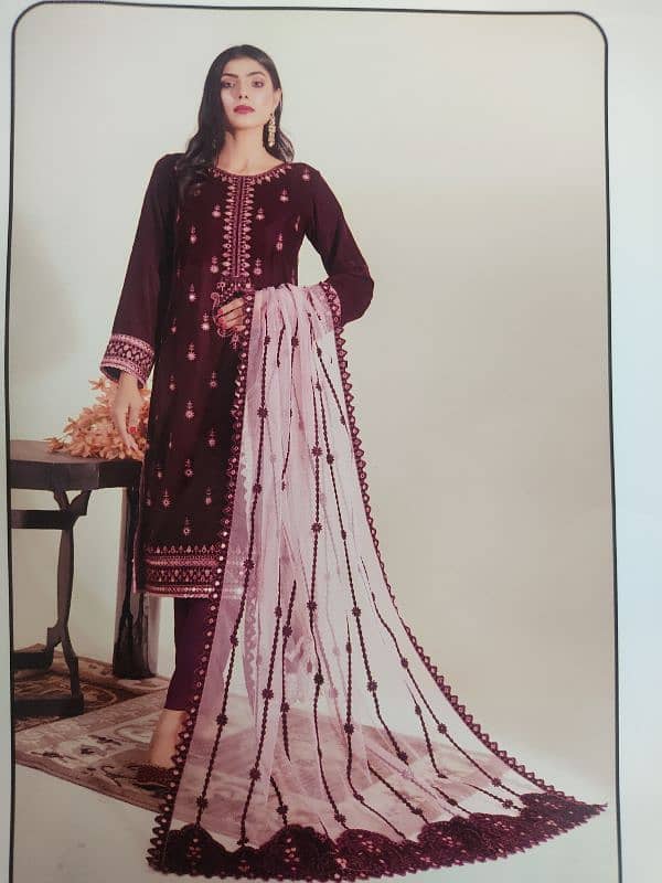 Brand New Bareeze 3-Piece Stitched Velvet Suit for Sale 0