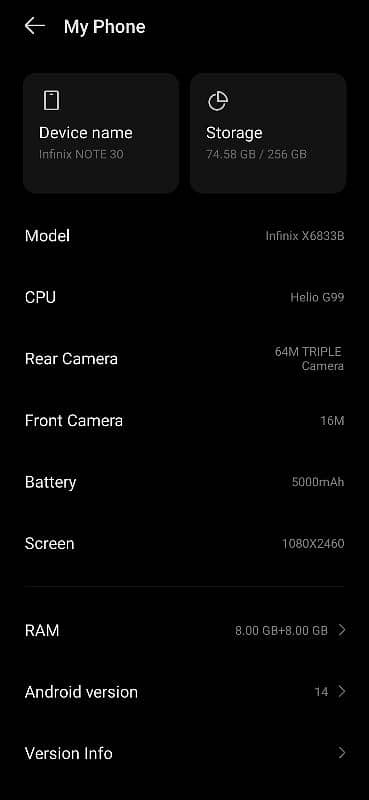 Infinix note 30 8+8/256 5