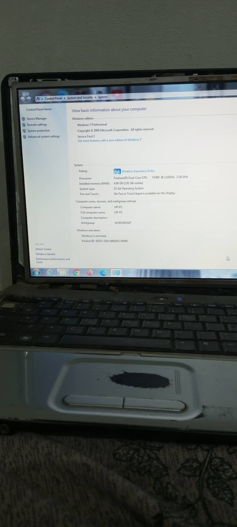 Hp  dual cure laptop 4gb ram 300+memory 3