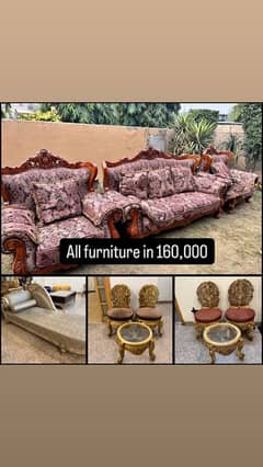 Chinioti 5 seater sofa set Home used