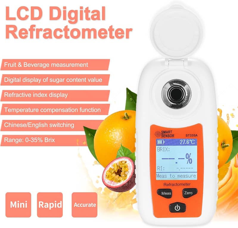 Smart Sensor ST335A Digital Portable Refractometer | Brix Meter 0