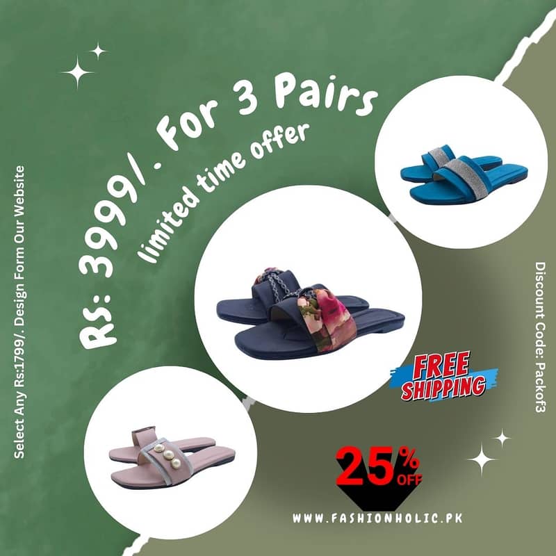 Chappals | Sandals | Pumps | Rs: 3999/. For 3 Pairs With Free Delivery 7