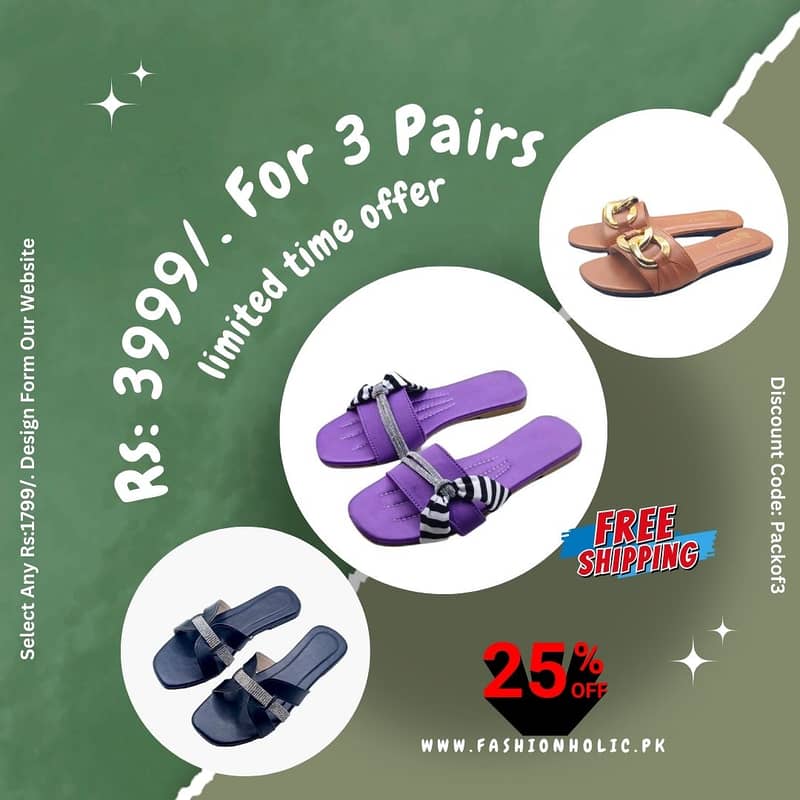 Chappals | Sandals | Pumps | Rs: 3999/. For 3 Pairs With Free Delivery 9