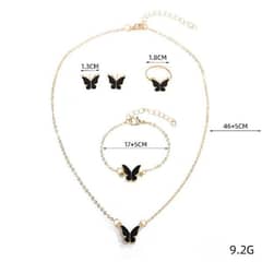 butterfly design gold artifical set