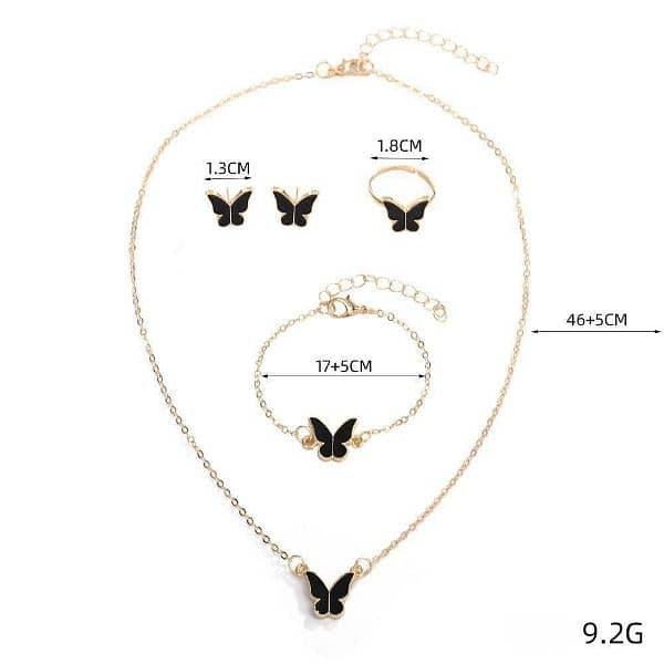 butterfly design gold artifical set 0