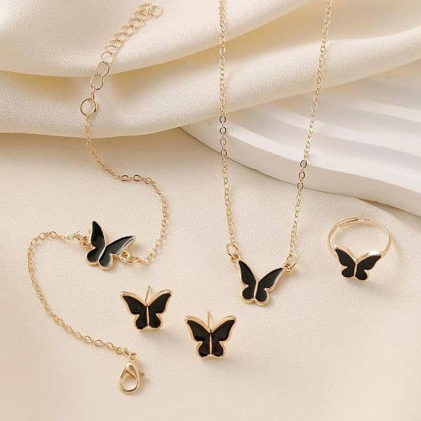 butterfly design gold artifical set 2