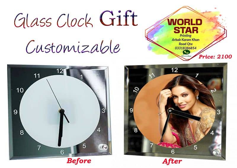 sublimation  Glass clock photo frame 0