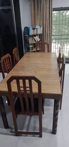 6 chairs Wooden Dining Table