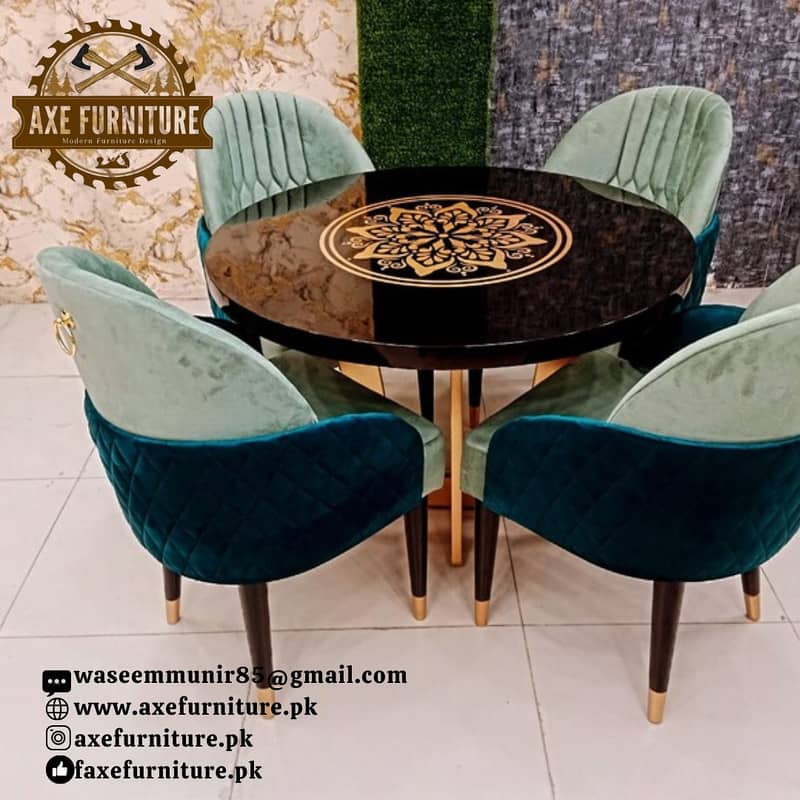 dining tables set/Coffee chairs/wooden tables/restaurant luxury dining 5