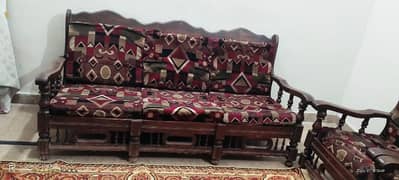 5 seater wooden sofa