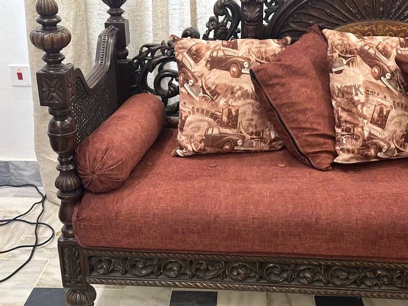 Original wooden sofa with antique polish 9