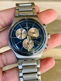 Swatch Swiss Made Chronograph Original Stainless Steel Watch 44mm