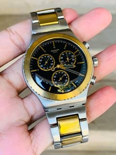 Swatch Swiss Made Chronograph Watch 44mm Two Tone 9/10 Condition