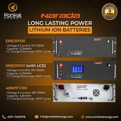 Narada Lithium Ion Battery 48V 100Ah 5 Year warranty Rackmount Solar