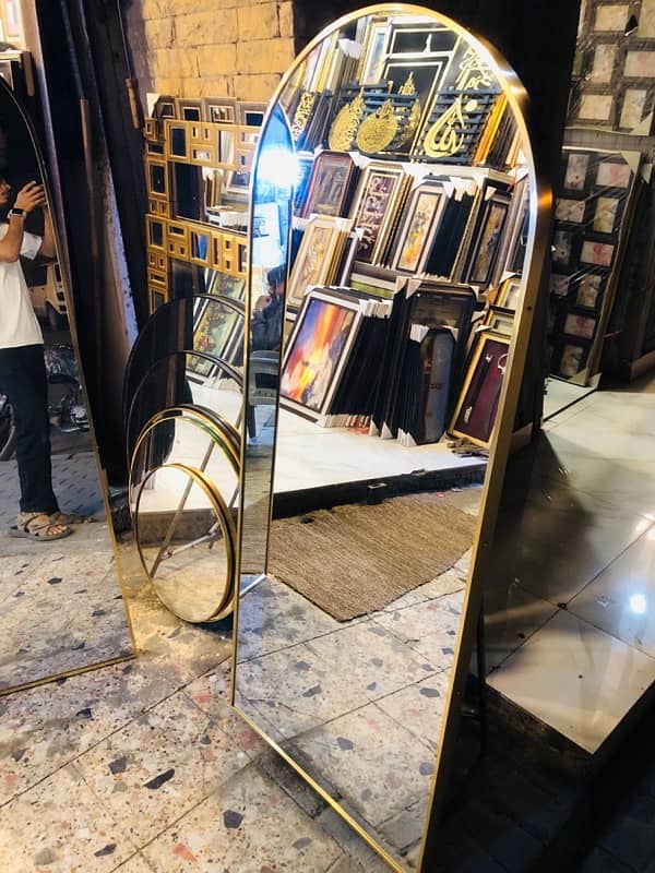 METAL STAND MIRROR / 24 x 60 inches . 6