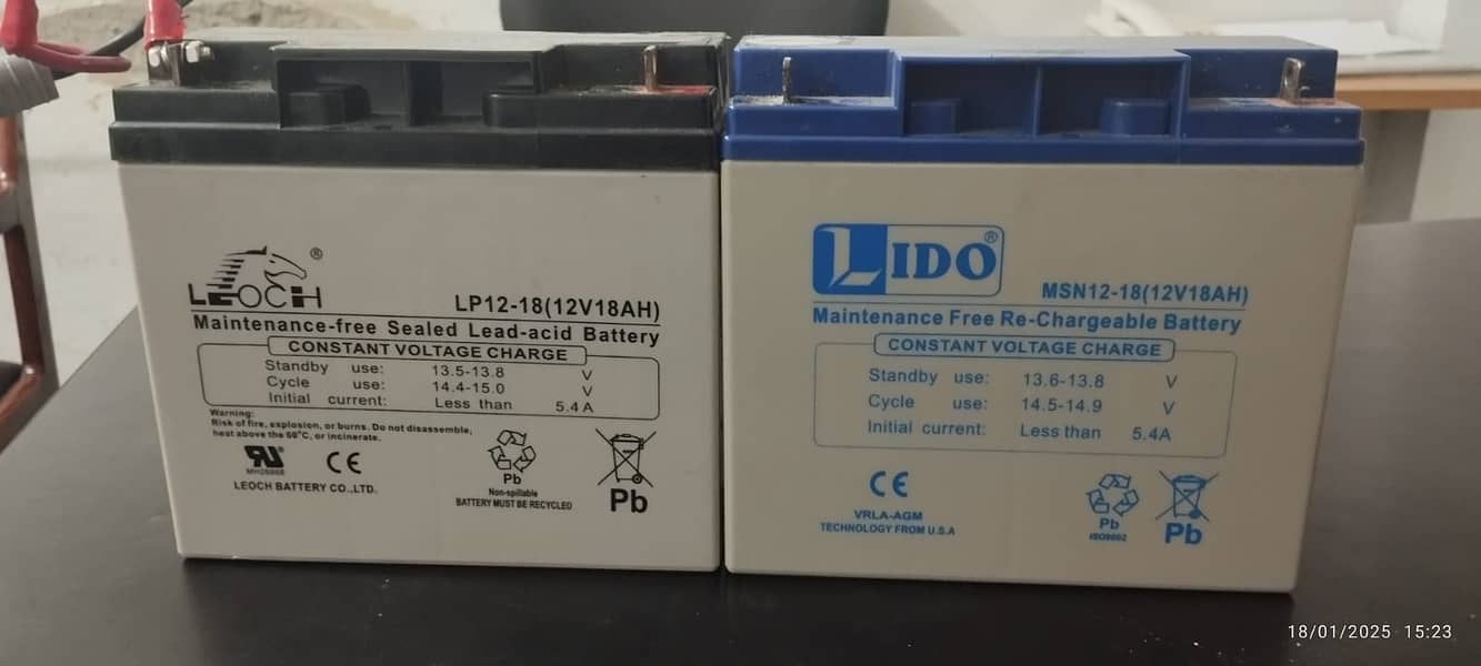 Leoch & Lido Dry Battery 12V-18AH Like new 1