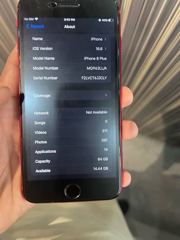 Iphone 8 plus non pta factory unlock 64 gb 10/9 6