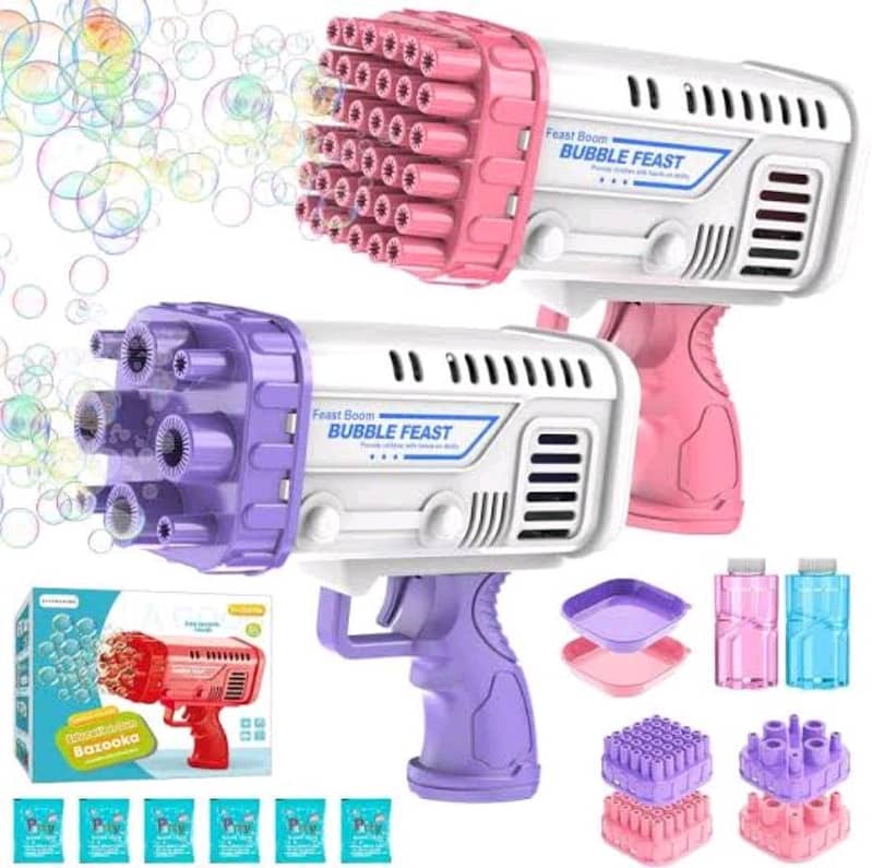 Bubble Machine Automatic Electric Gatling Bubble Guns  32 Hole Bubble 0