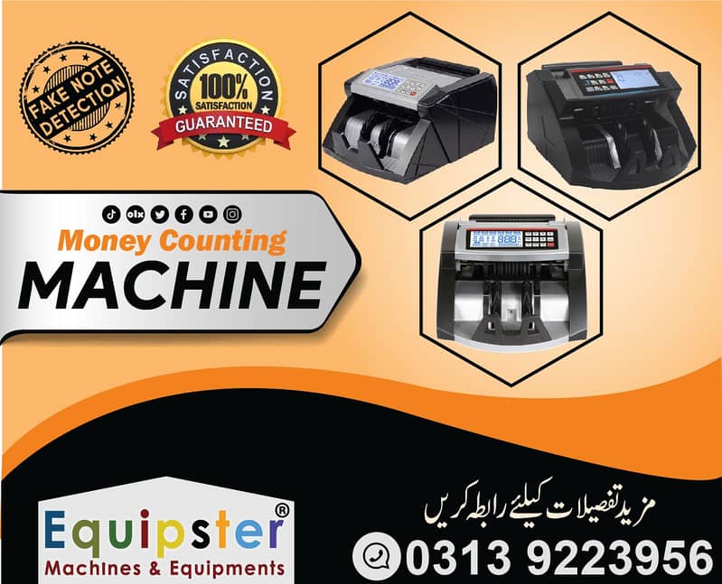 High-Speed Cash Counting Machine | Note Detection & Currency Checker 0