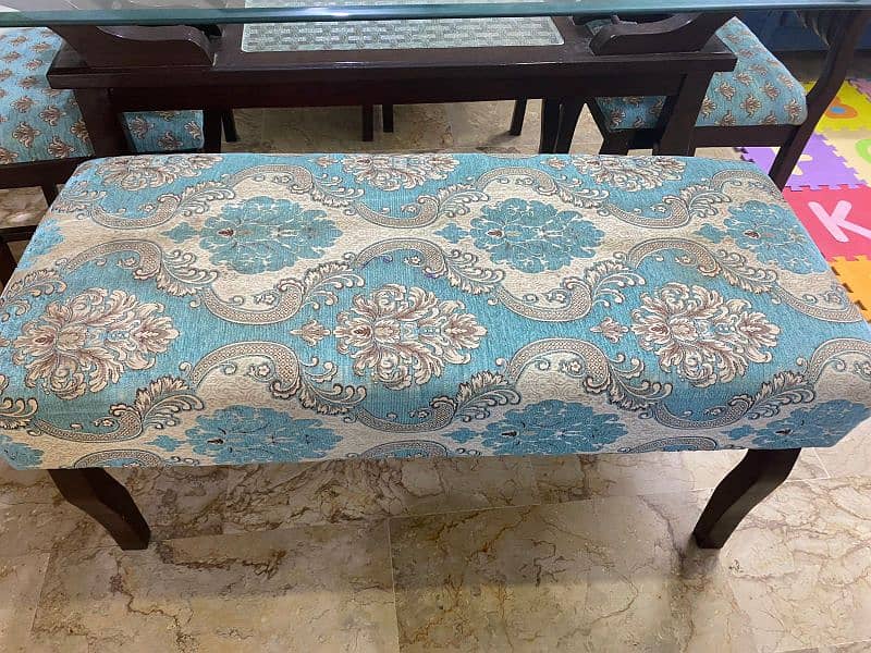 wooden dining table with glass top 1