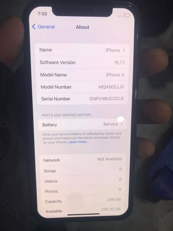 I phone X  Official PTA Approved 256 GB 1