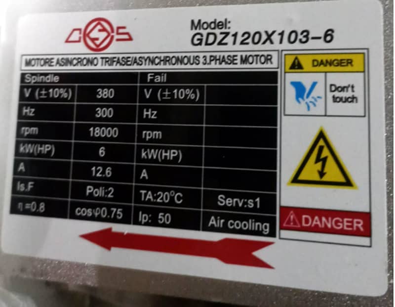 CNC GDZ120x103-6 6kw 380V 18000rpm ER32-A Air Cool Spindle (Panga) 2