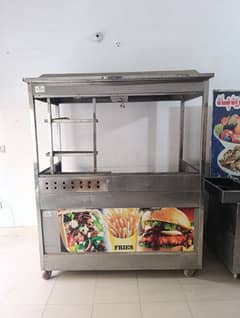 burger shawarma fries counter in steal