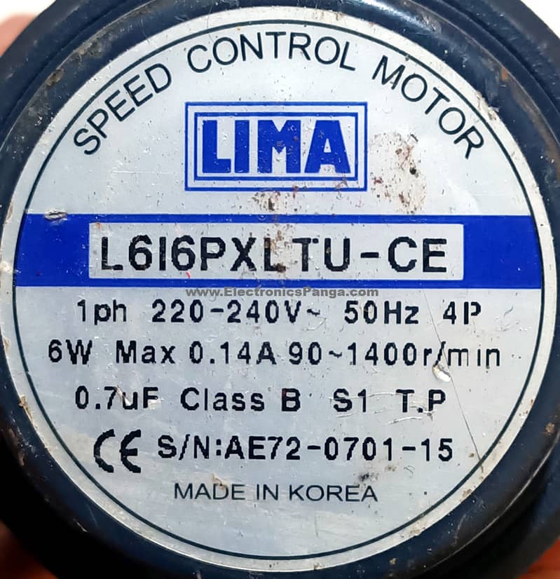 LIMA L6I6PXLTU-CE L6HD012.5B 220V 6W Gear Motor + Controller (Panga) 2